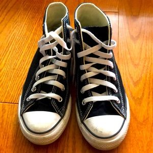 Chuck Taylor All Star High tops Black white hip hop Sz 2 Kids